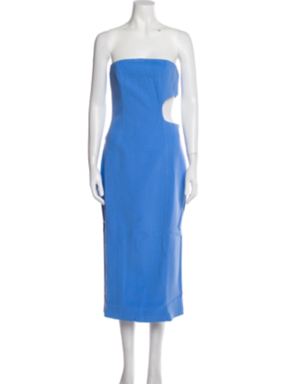 Misha Strapless Blue Cutout Midi Dress size 6